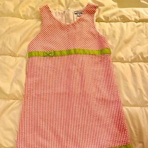 Hartstrings Pink Seersucker Girls Dress Sz 8